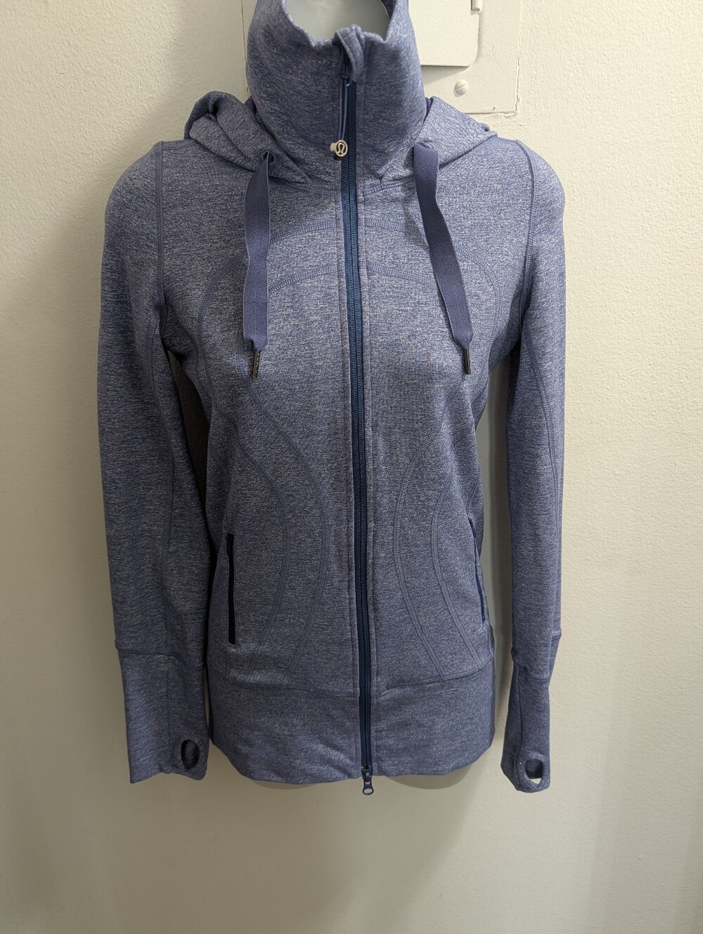Lululemon Heathered Blue Zip-Up Hoodie Woman's Medium